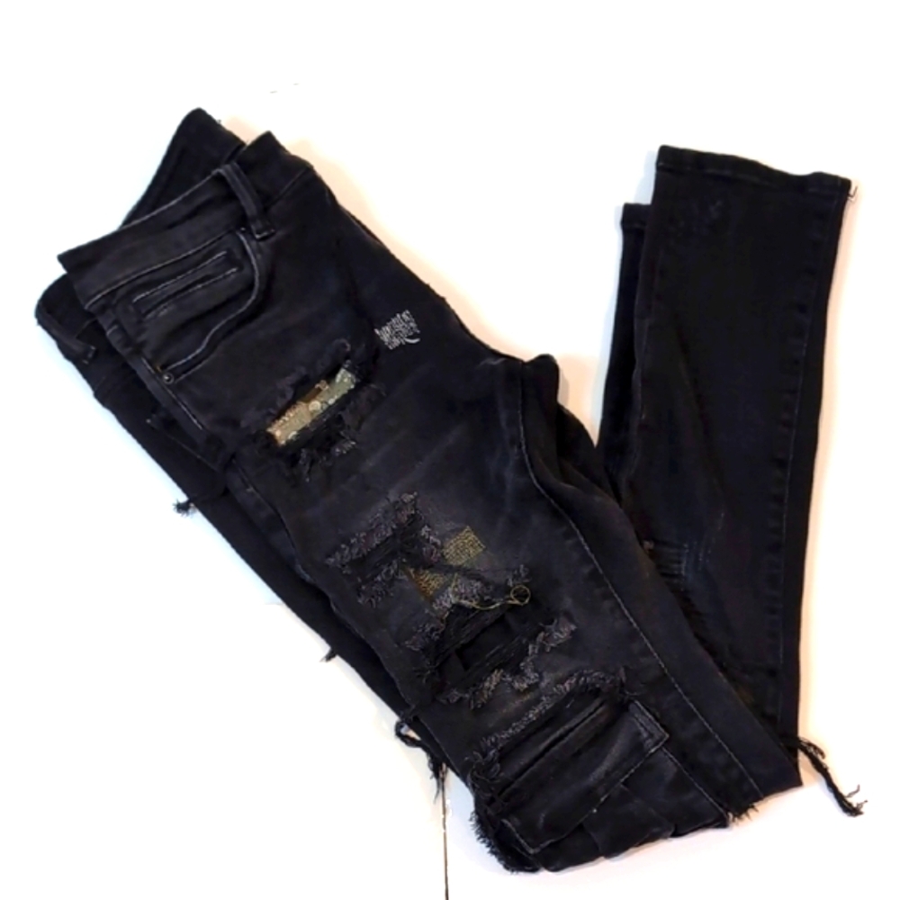Embellish Distressed Black Jeans